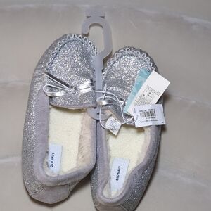 Old Navy Silver Glitter Slippers Dressy Casual